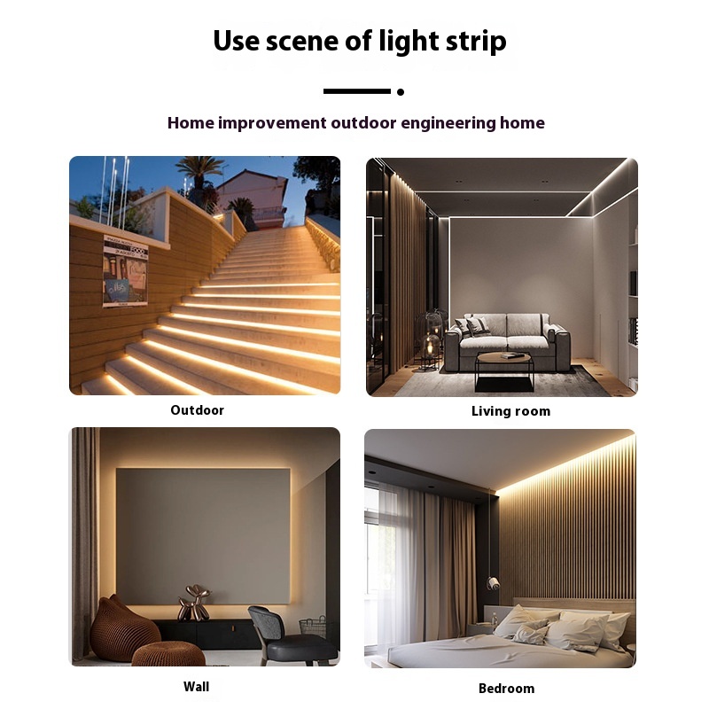 Outdoor Waterproof IP67 COB LED Strip 220V/110V High Voltage Solderless Architectural Lighting Strip Smart Strip Lights