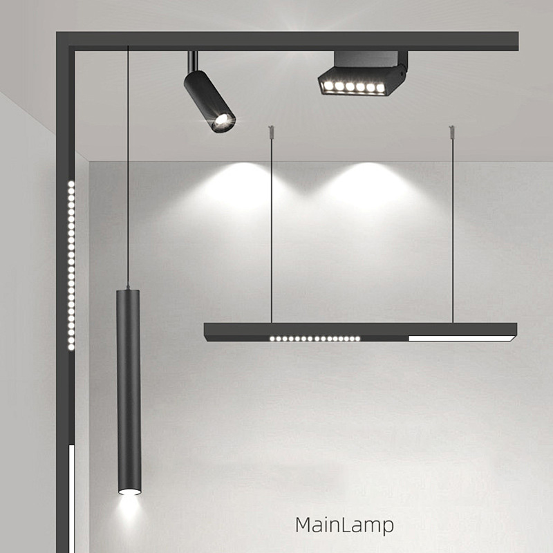 Modern LED Track Light Indoor Recessed Aluminum Body 48v Magnetic for Home Commercial Use