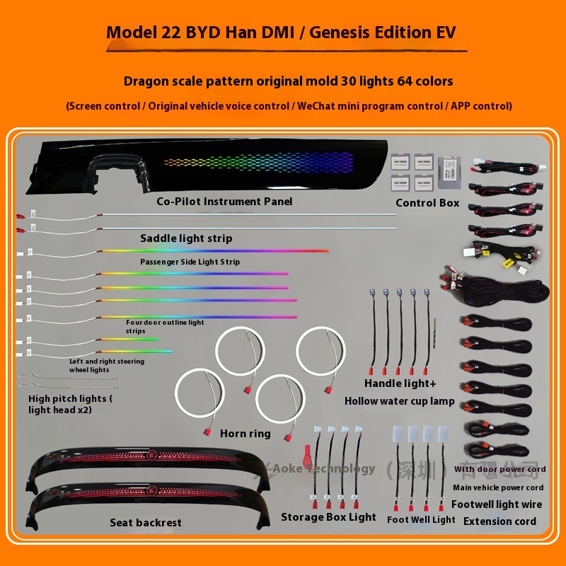Ambient light for BYD Auto Interior Modification Han Tang Qin PLUS Song PLUS Yuan Destroyer Tengshi Seal 06 Qin L Song L