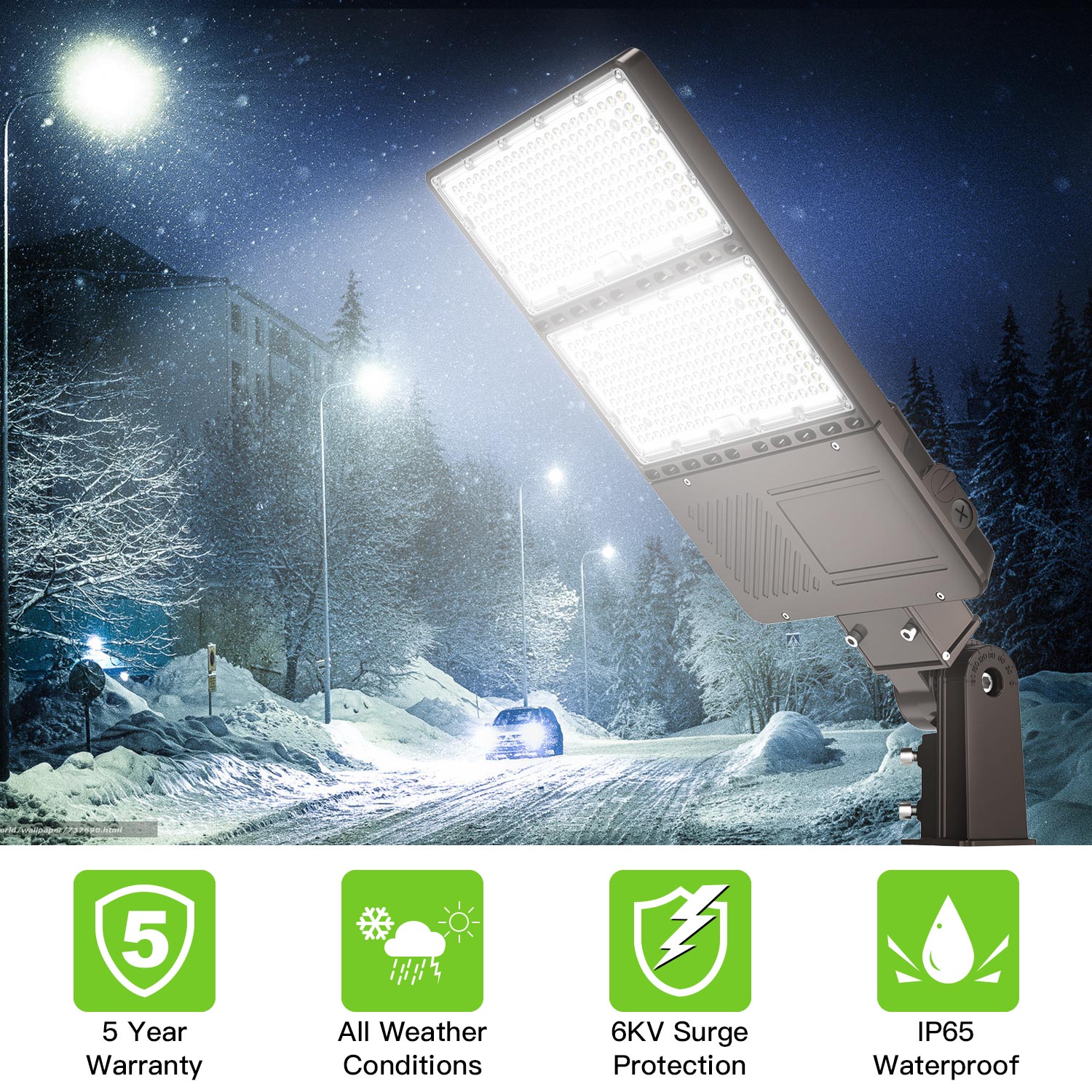 Commercial Industrial Lighting 150W-300W LED Light Pole Mount for Road Tennis Court Parking Lot Electric US Stock 277V-480V IP65