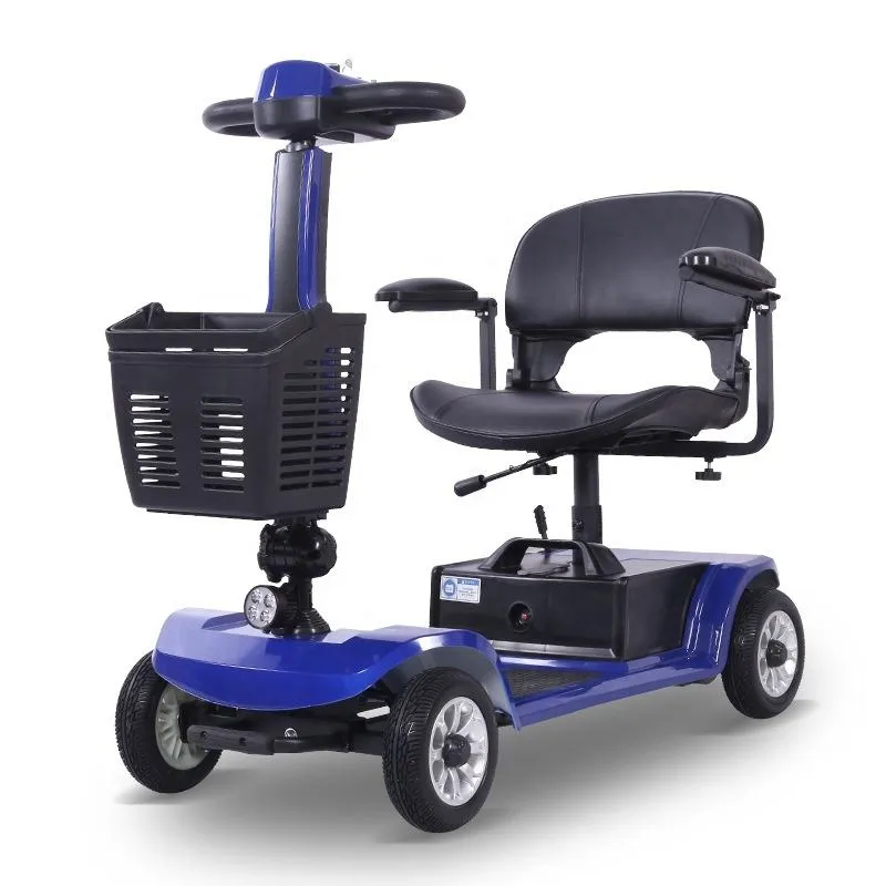 2026 Hot Selling Adult Lightweight Front LED Light 4 Wheel Folding Electric Mobility Scooter for Seniors Disabled