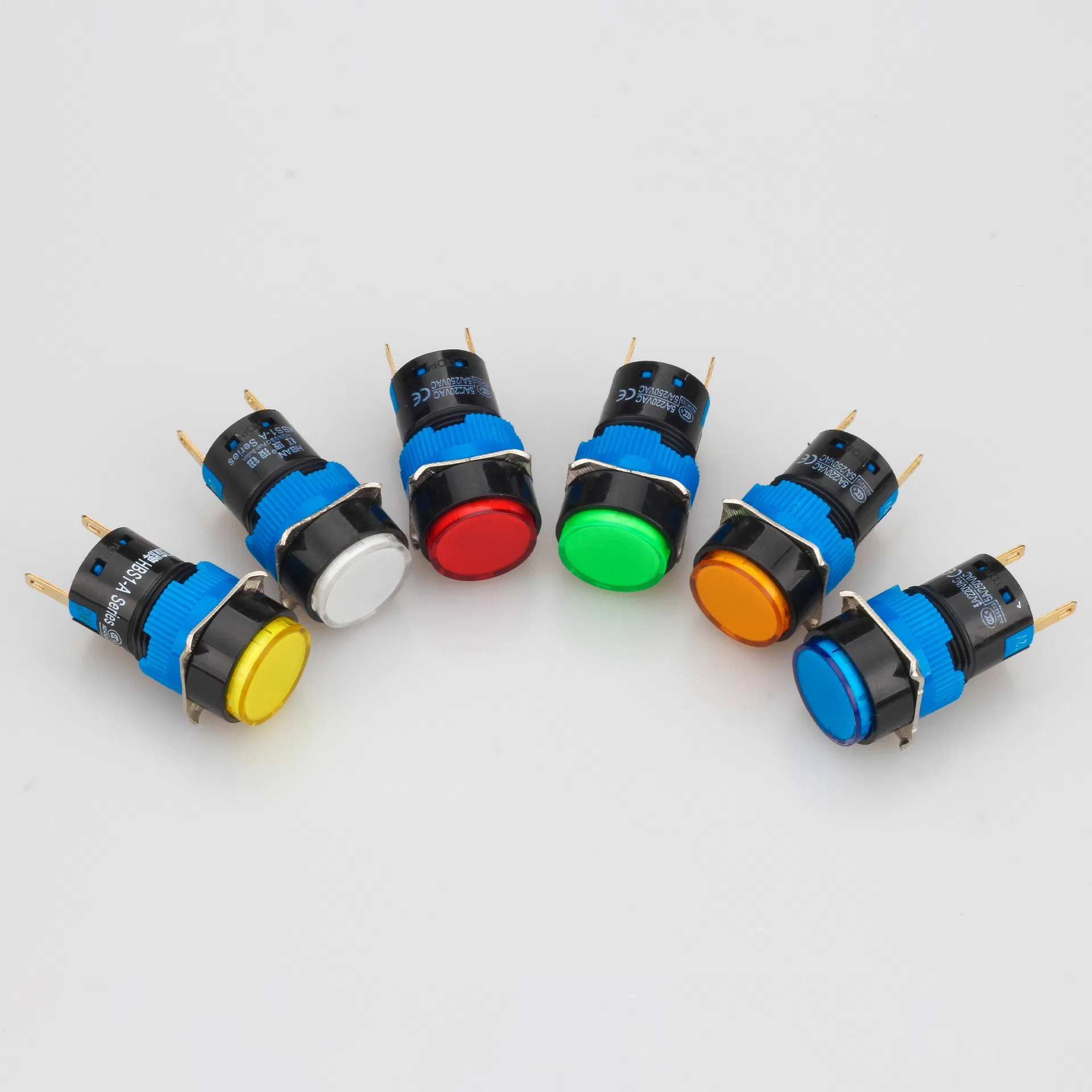 16mm Round Headed Plastic Material Easy to Clean Oil Resistant IP65 Level Signal Light