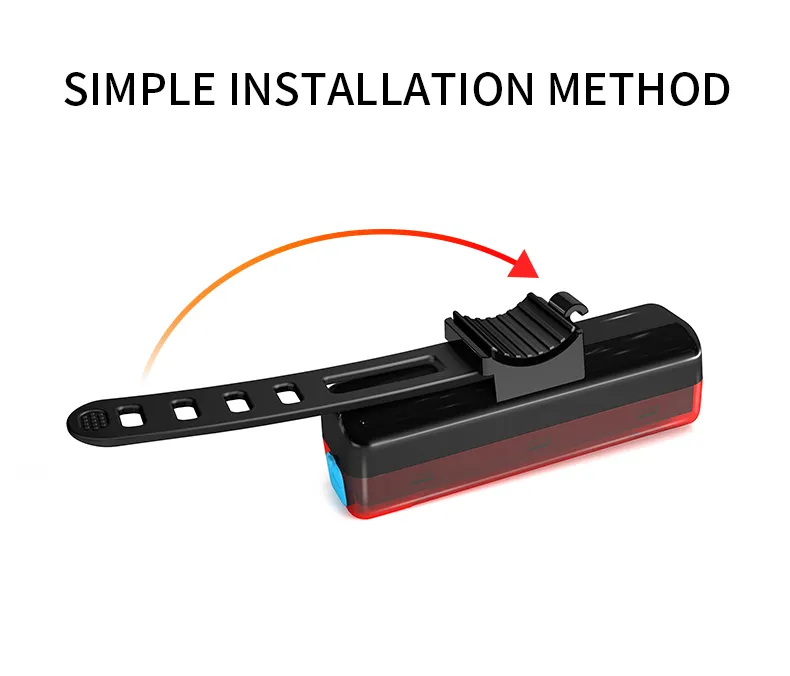 Bicycle Tail Light Bicycle Riding Motorcycle Electric Bike LED Mountain Bike USB Charging Warning Light