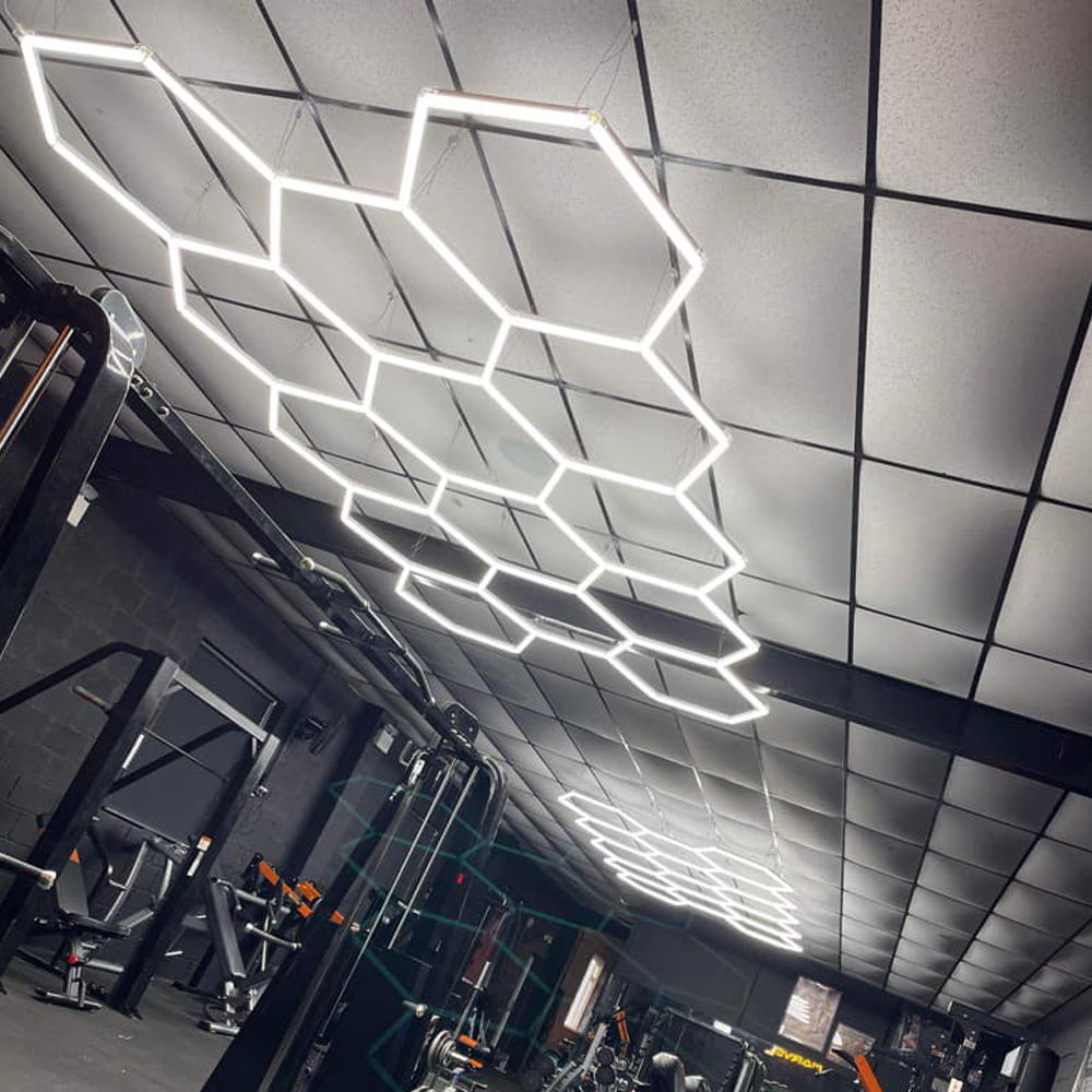 LED Hexagonal Garage Light 6500K For Car Showroom Beauty Work Ceiling Working Purpose Honeycomb Lights
