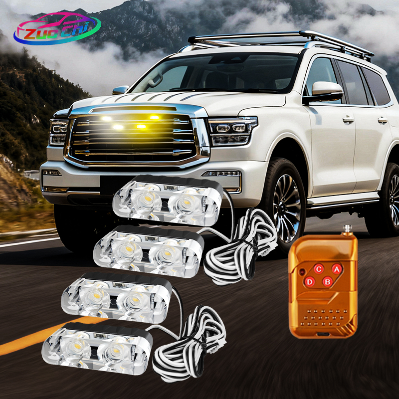 LED Net Light Universal Fit Wireless Remote Control LED Grille Light for Automotive Front Grill Waterproof Easy to Install