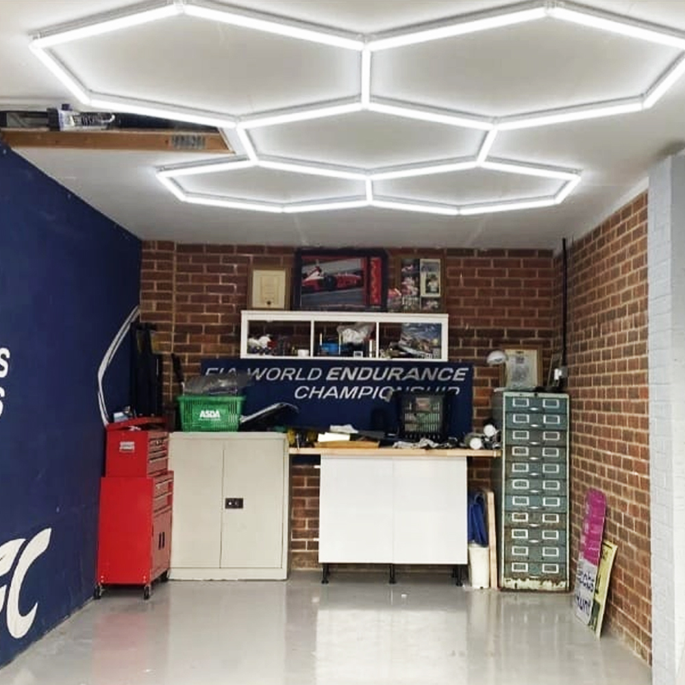 High Quality Connectors Led Light Hexagonal Shape Honeycomb Garage Pendent Lamp Hexagrid Working Lighting Light