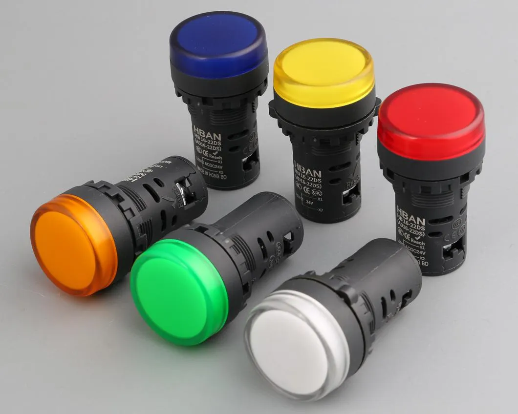 22mm Green Plastic LED Signal Lamp Indicator Light for Automation Control
