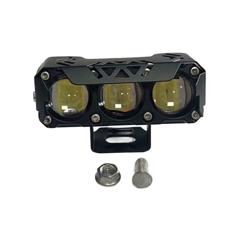 External Electric Vehicle Headlight 3 Lens Led Custom Parts Assembly Offroad Universal Car Modification Front Led