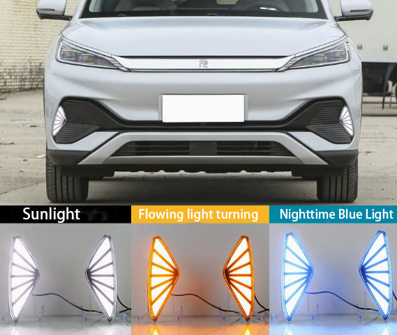BYD Yuan Plus ATTO 3 Daytime Running Lights with Sequential Turn Signals EV Car Exterior Accessories Auto Parts