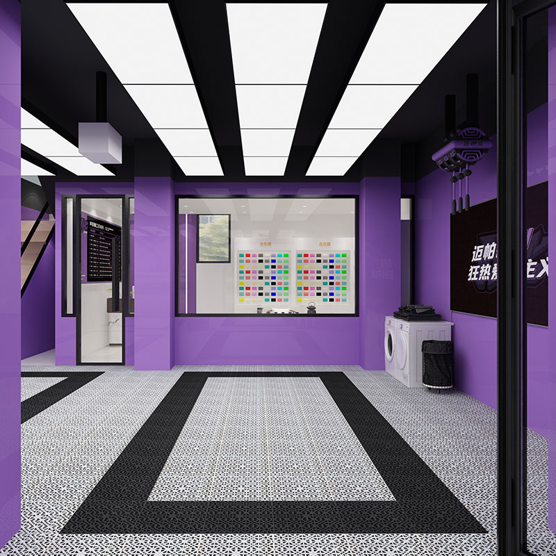 Commercial Grade Car Care Workshop Interior Design with LED Lighting &amp; Durable Flooring System