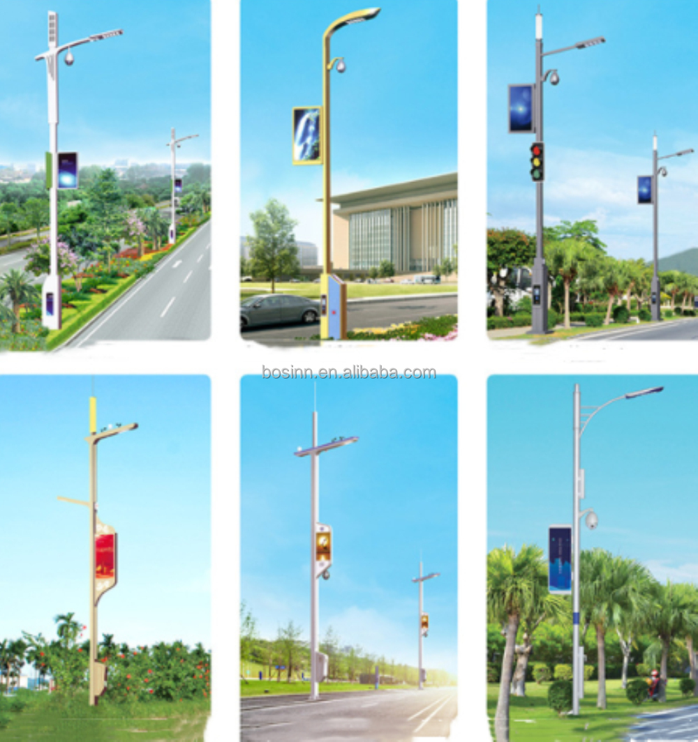Smart Street Lights Urban Avenue 5g Pole City Brain Road Lamp Intelligent Electric Vehicle Charging Pile Screen Camera