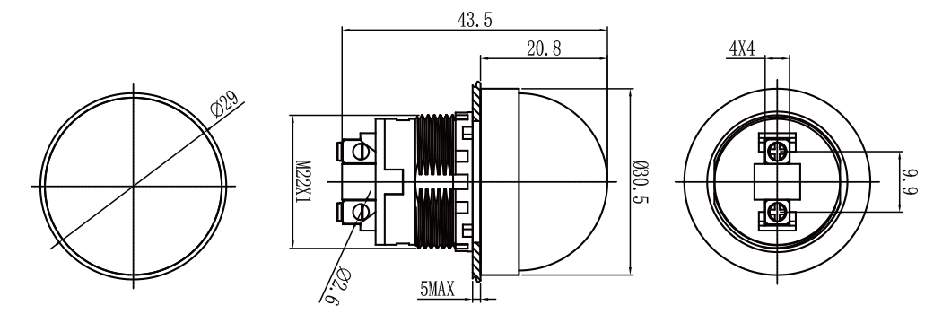Hban Large Head Waterproof and Dustproof Industrial Grade Command Light IP65