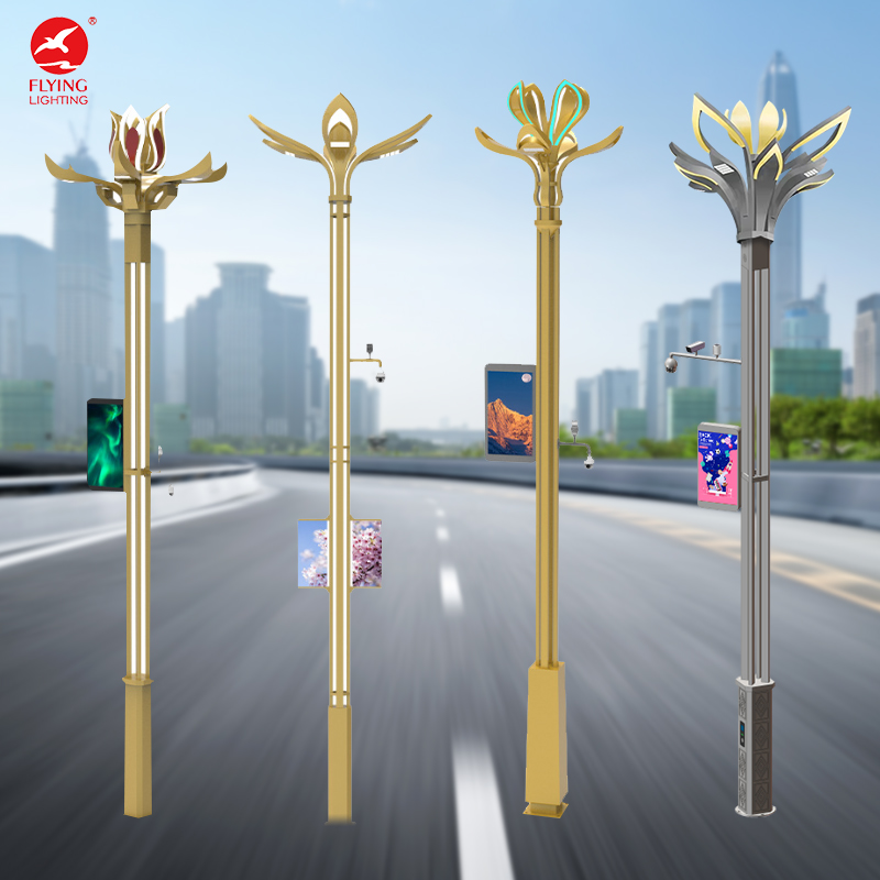 Intelligent Smart Street Light Pole with EV Charger-All-in-One IoT Solution Adjustable Height &amp; Customizable Size Urban Lighting