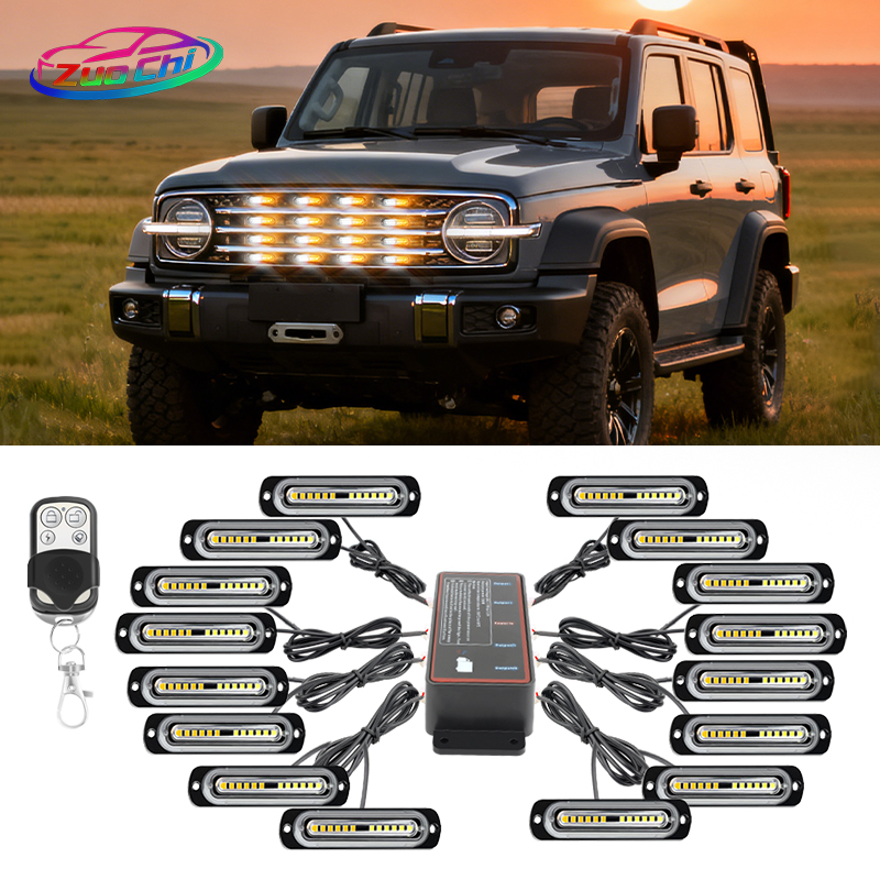 OEM Car Grille Light Wireless Remote Control Waterproof LED Daytime Running Light for Global Vehicle Models Customizable