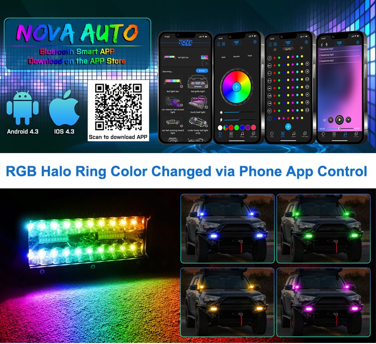 Mini 6.5 Inch Waterproof Vehicle LED Bar Light Off Road Driving Neon LED Bar with App Control