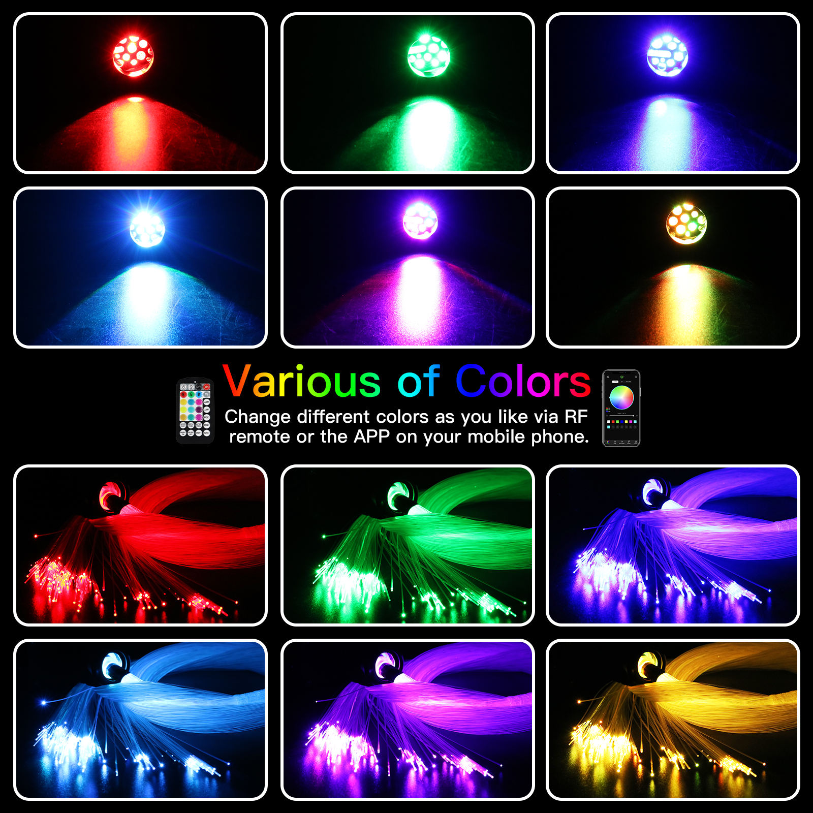 Factory New Meteor Light Car Projector Led RGBW Starry Sky Projector Lamp Starlight Headliner Kit Star Ceiling Light for MPV SUV