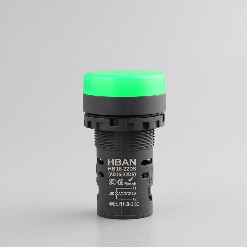 Hban 22mm Green Plastic LED Signal Lamp Indicator Light for Automation Control