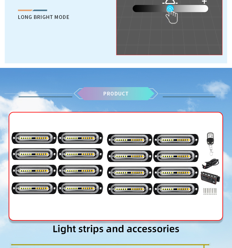 OEM Car Grille Light Wireless Remote Control Waterproof LED Daytime Running Light for Global Vehicle Models Customizable
