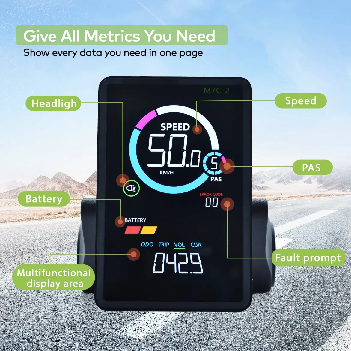 Fatbike Display Ebike Screen Speedometer Scooter Bike Computer