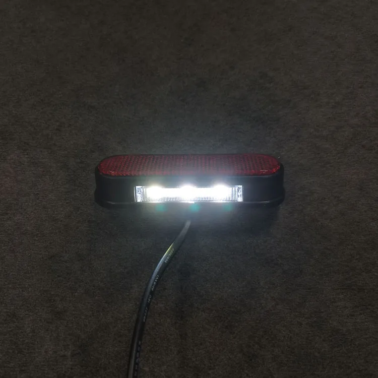 Motorcycle License Plate Light with E-MARK Red Reflector 3 LED