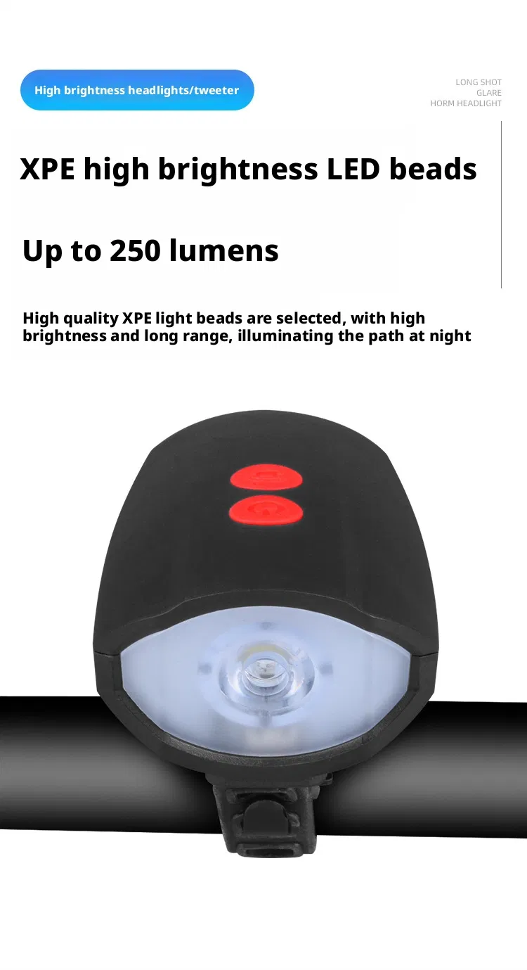 Rechargeable Bike Light with Horn Set, Bicycle Front Light with Bell for Electric Scooter Kids, 2 Modes Sound Siren, 3 Lighting Mode