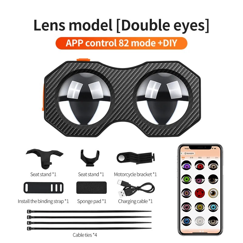 Best APP Controlled Devil Eyes Tail Light - 82 Modes Waterproof LED Rear Lamp for E-Bike/Scooter/Motorcycle with Remote