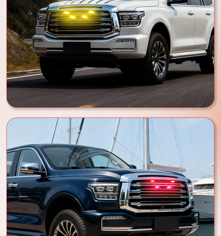 LED Net Light Universal Fit Wireless Remote Control LED Grille Light for Automotive Front Grill Waterproof Easy to Install