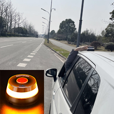 Road warning light view