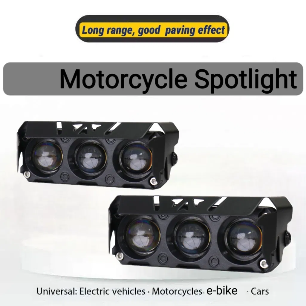 Wholesale 3 Lens Electric Vehicle LED Headlights Motorcycle Scooter Spotlights Three-Wheeled Vehicle Bulb