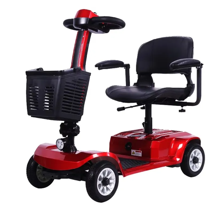 2026 Hot Selling Adult Lightweight Front LED Light 4 Wheel Folding Electric Mobility Scooter for Seniors Disabled