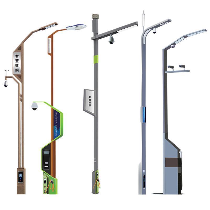 Smart Street Light Poles with WIFI Antenna Base Station Advertising Screen Broadcast Control Charging Pile System