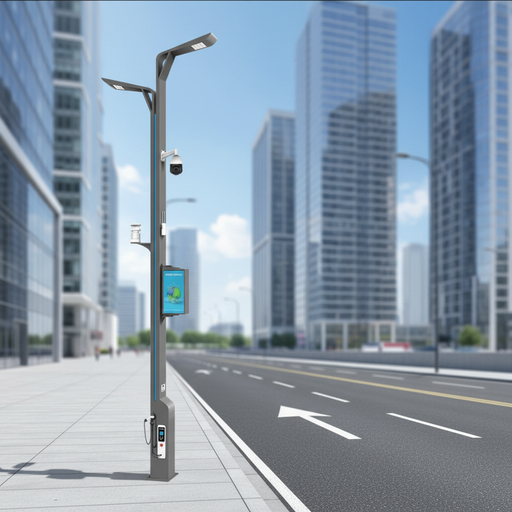 Jieyao Smart Pole Street Lighting Mobile Phone Wireless Charging Customized Light Pole Cold And Warm Lamp Optional Smart Pole