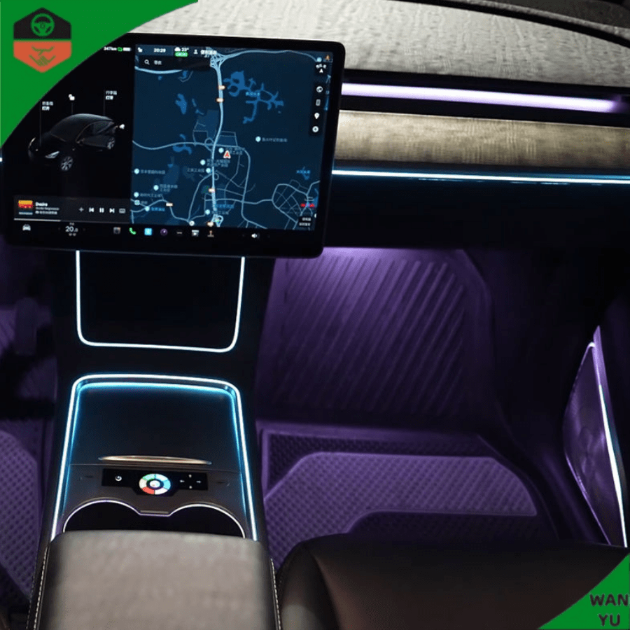 Premium Car Interior Ambient Lights for Tesla Model 3 / Y APP Remote Control Dream Color Atmosphere Lamp