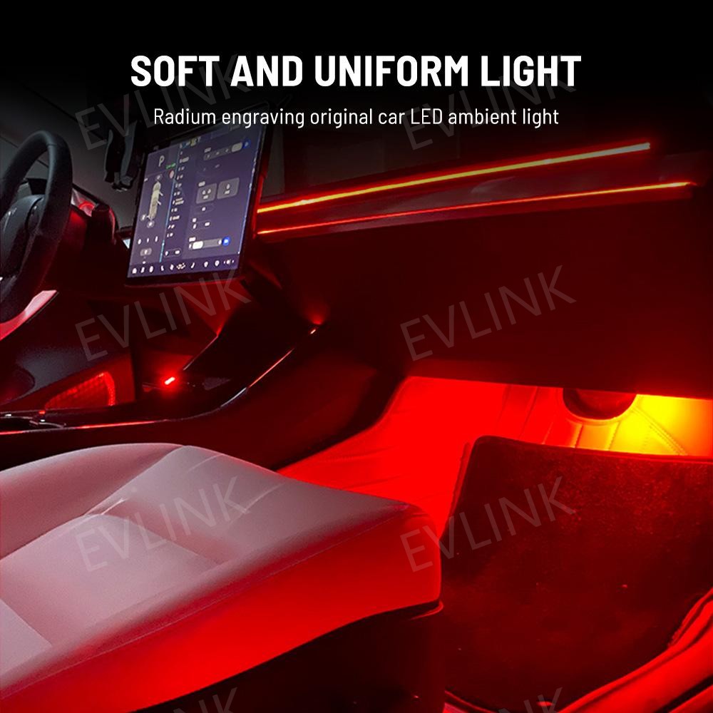 Hot Sale Led Ambient Light Car Tesla Atmosphere Lights Laser Engraving Style Ambient Light for Tesla Model Y 3