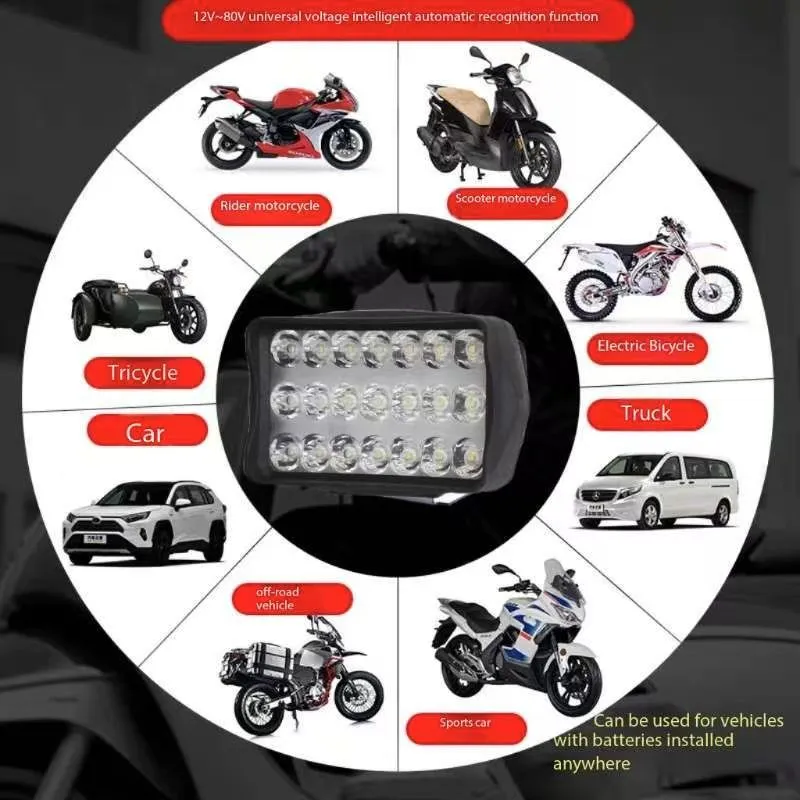 Automobiles Motorcycles 12V 21 LED 1 Motos ATV UTV Scooter Lighting LED Headlights Scooter E-Bike Spotlights Fog Lamp