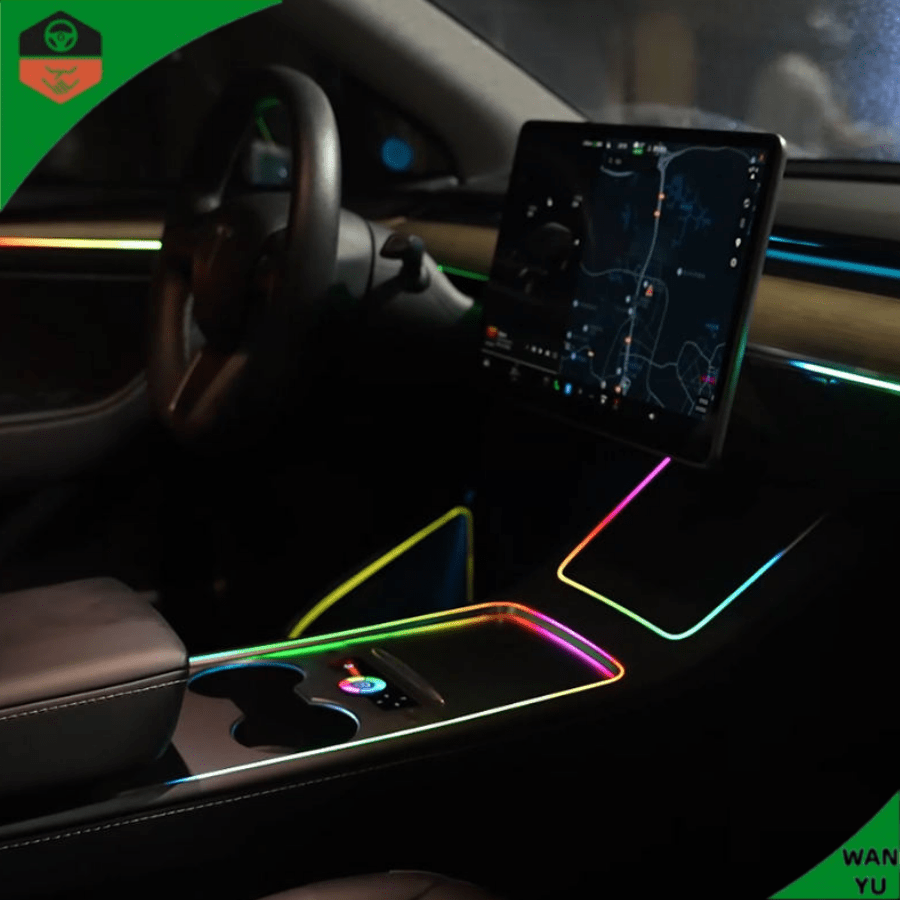 Premium Car Interior Ambient Lights for Tesla Model 3 / Y APP Remote Control Dream Color Atmosphere Lamp
