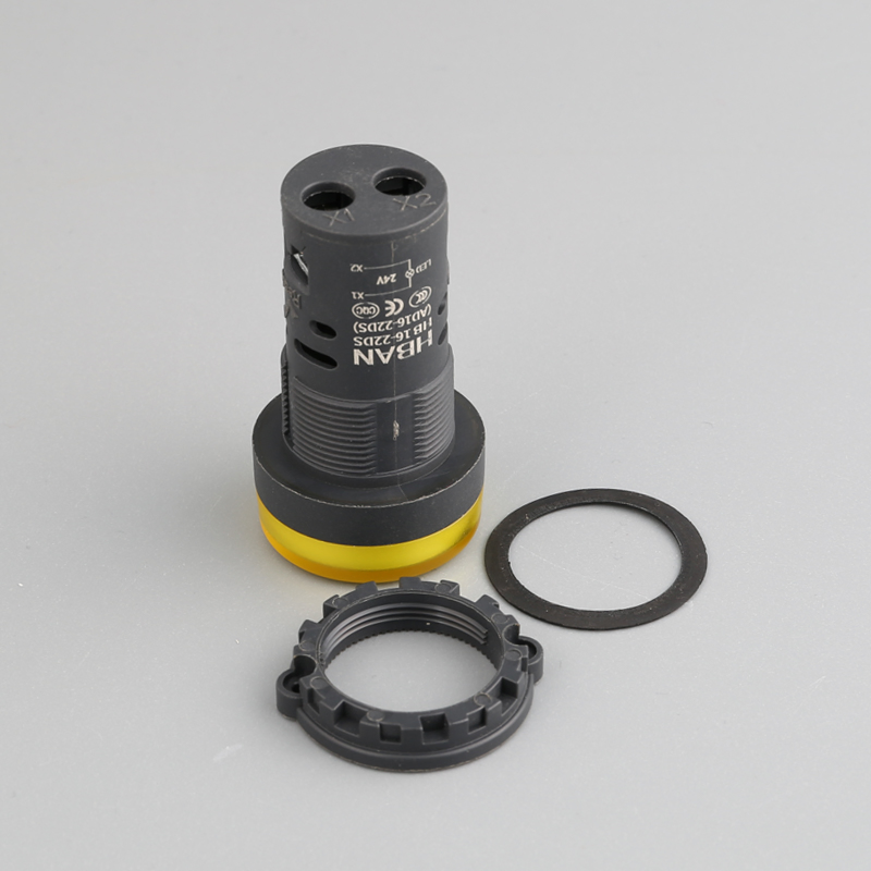 Hban 22mm Yellow Plastic LED Lamp Signal Indicator Light for Equipment Warnings