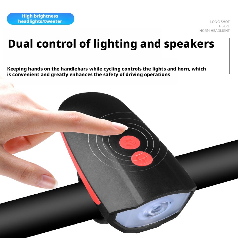 Rechargeable Bike Light with Horn Set, Bicycle Front Light with Bell for Electric Scooter Kids, 2 Modes Sound Siren, 3 Lighting Mode