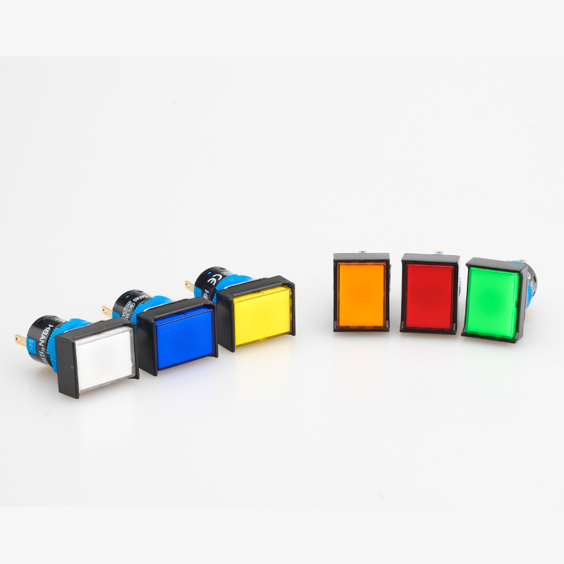 Hban16mm Plastic Waterproof Rectangular LED Industrial Control Signal Light Blue Light Emitting IP65