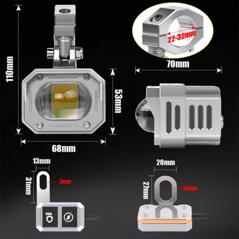New Motorcycle Electric Car Spotlights Retrofit External Work Lights Waterproof LED Car Light