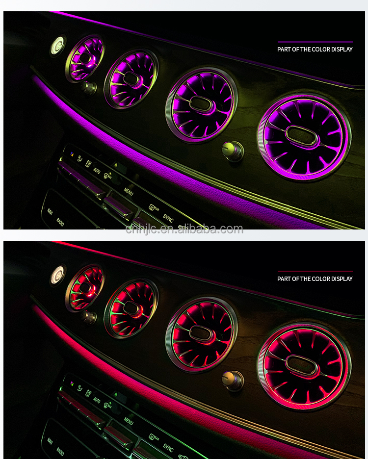 64 Colors Turbine Air Vent Air Outlet Multicolor Ambient Light for Mercedes-Benz E-class W213 E-coupe W238