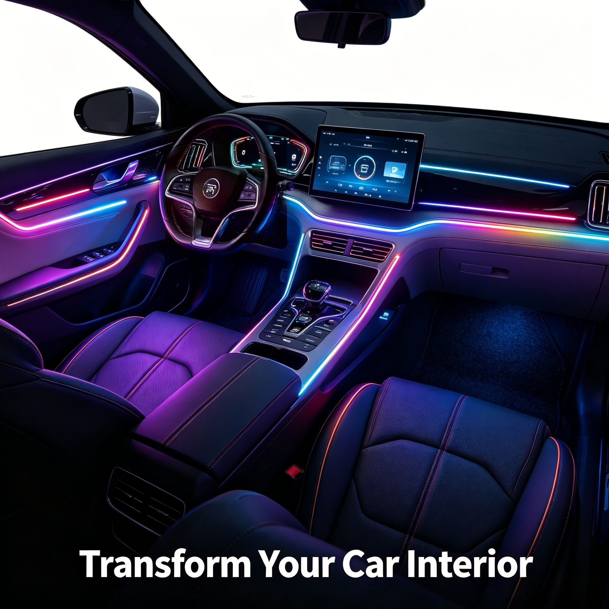 Car Ambient Light for BYD Song L EV 2024-2025 Original Car with Ambient Light Rainbow Kit 35 LED (Control by Screen