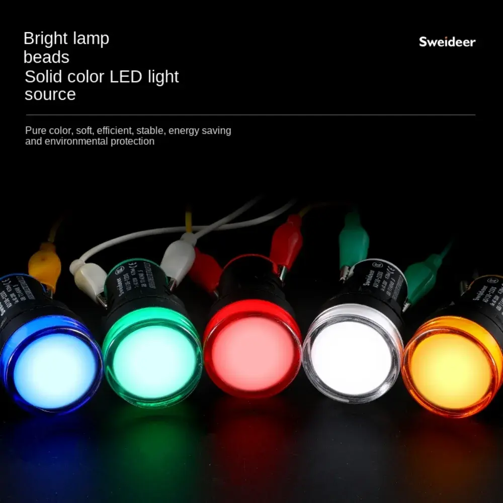 SWEIDEER 16mm 12V 24V 110V 220V 380V Red Green Yellow Blue LED Indicator Light Signal Light For Mechanical Equipment