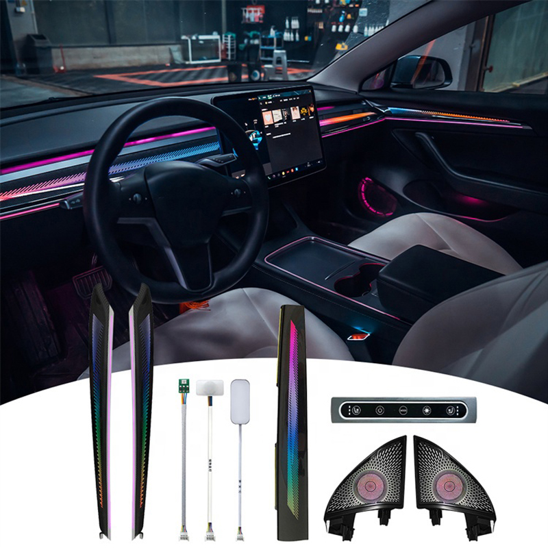 Best Selling Ambient Light Upgrade Kit for Tesla Model Y Model 3 2021-2023 Car Interior Atmosphere Lamp