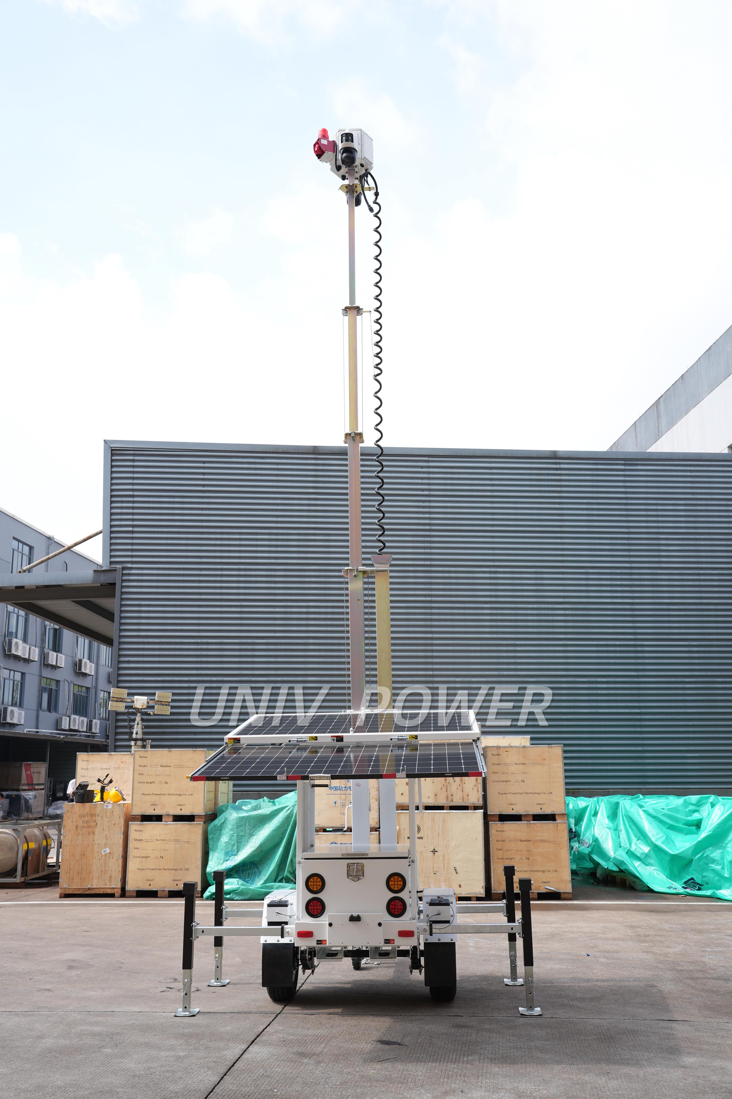 Heavy Duty Autonomous 2026 Outdoor Mobile CCTV Light Tower Solar Block Color for Night Lighting