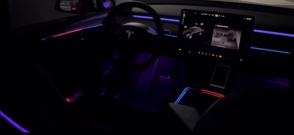 Tesla Model Y Ambient Light Installation Effect