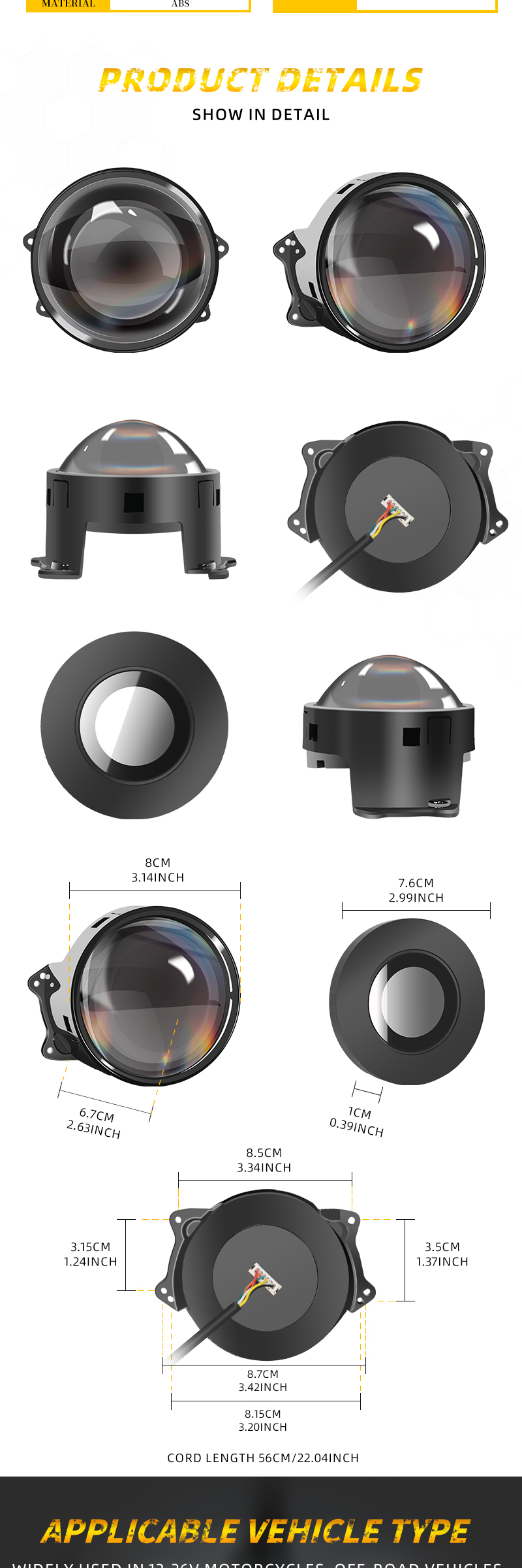 Hot Sales 12V-36V Dynamics 7 Modes Remote Control Demon Eye Car Devil Eyes Headlights System Other Car Light Accessories