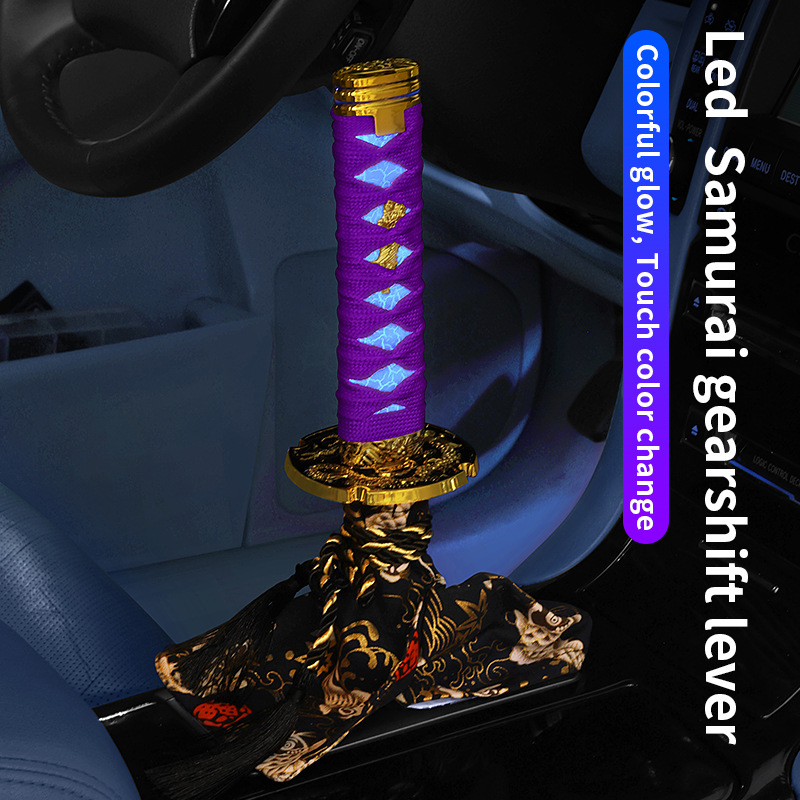 Car Modified Led Luminous Gear Head Samurai Gear Handle JDM Shift Knob Car Shift Lever Handle Samurai Gear Shift Knob