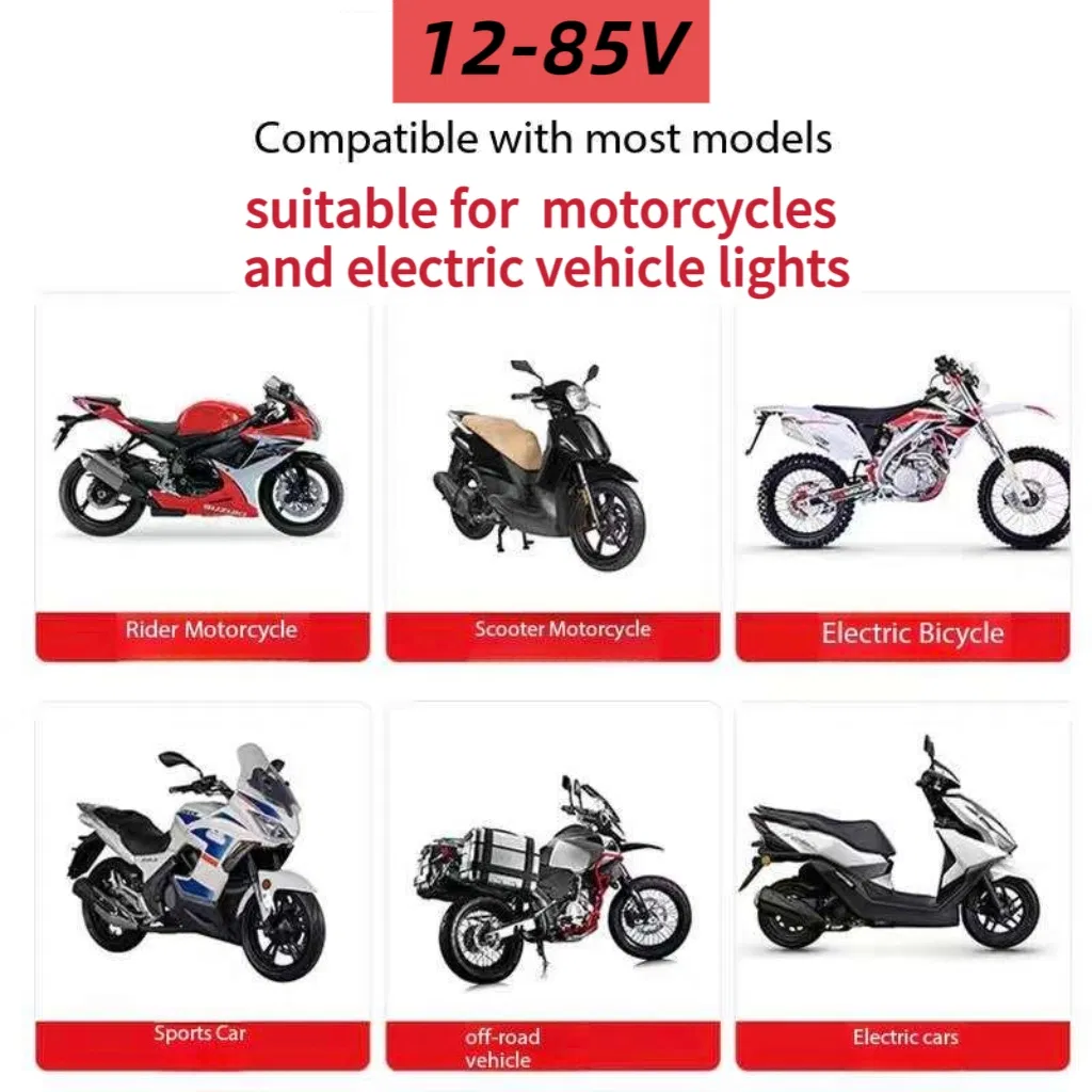 Wholesale 3 Lens Electric Vehicle LED Headlights Motorcycle Scooter Spotlights Three-Wheeled Vehicle Bulb