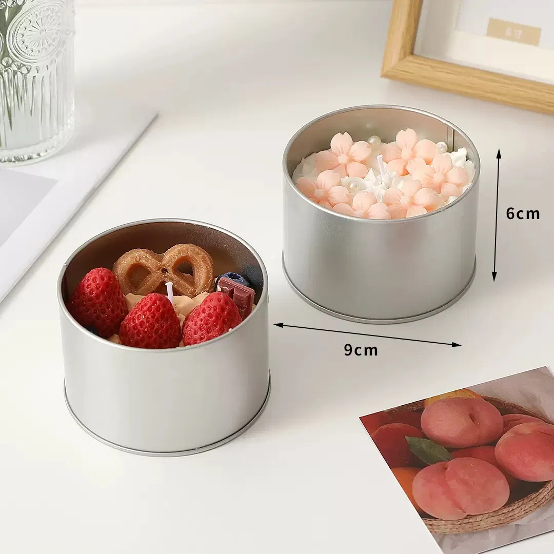Unique DIY Ice Cream Candles Handmade Layered Strawberry Ice Cream Dessert Scented Tin Candle for Gifts